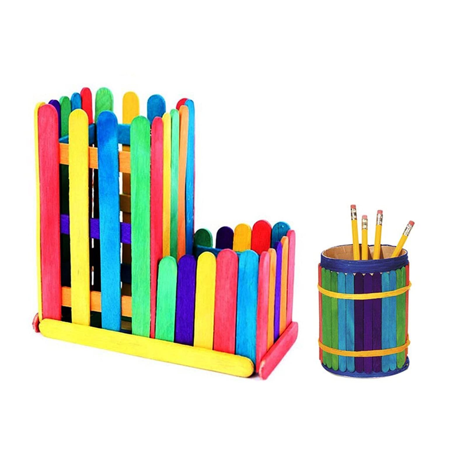 ZEONHAK 1000 bastoncini colorati per lecca-lecca da 15,2 cm, in legno di betulla, per fai da te, modellismo, artigianato fatto in casa
