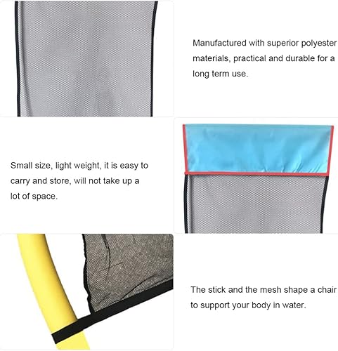 Miniatura 8 de Hamaca de agua flotante para silla de piscina, redes para silla de natación, herramientas de natación, bolsillos de red de poliéster para niños,