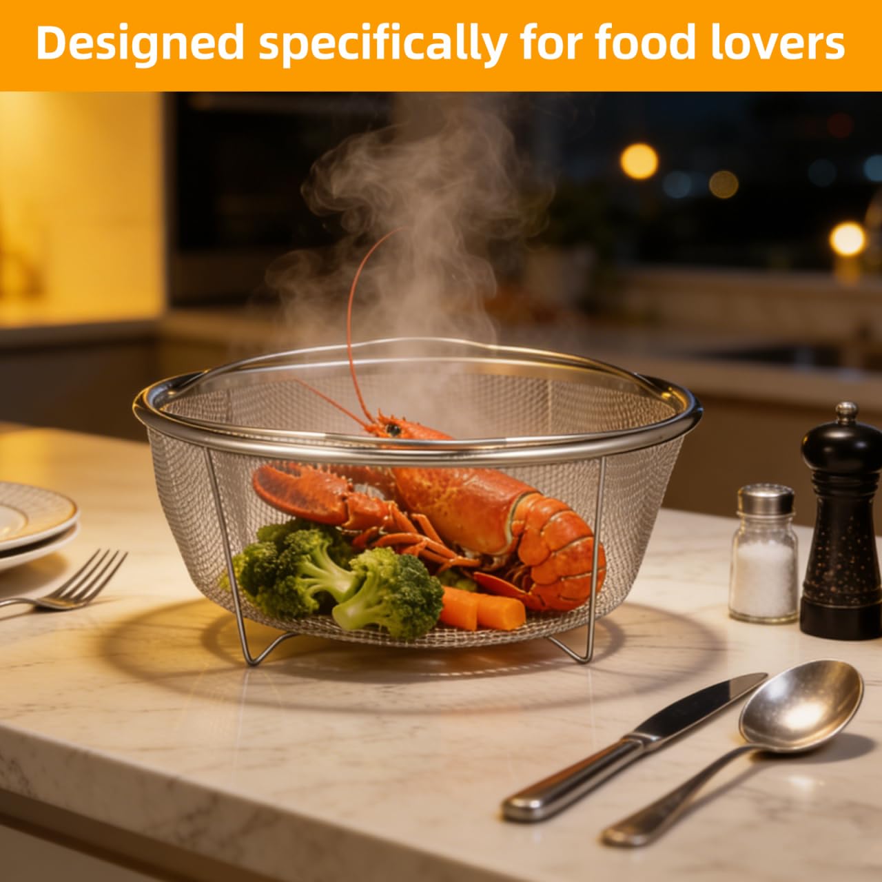 GANAZONO Cesta redonda para freír, cesta de drenaje de alambre de acero inoxidable, bandeja de drenaje de alimentos, colador de lavado de verduras, colador de frutas de metal, cesta de drenaje de