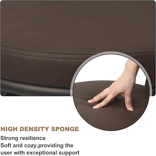 Miniatura 6 de FERFALDER Juego de 2 taburetes de bar giratorios de altura de mostrador, taburetes de mostrador de 30 pulgadas, silla de bar de piel sintética con