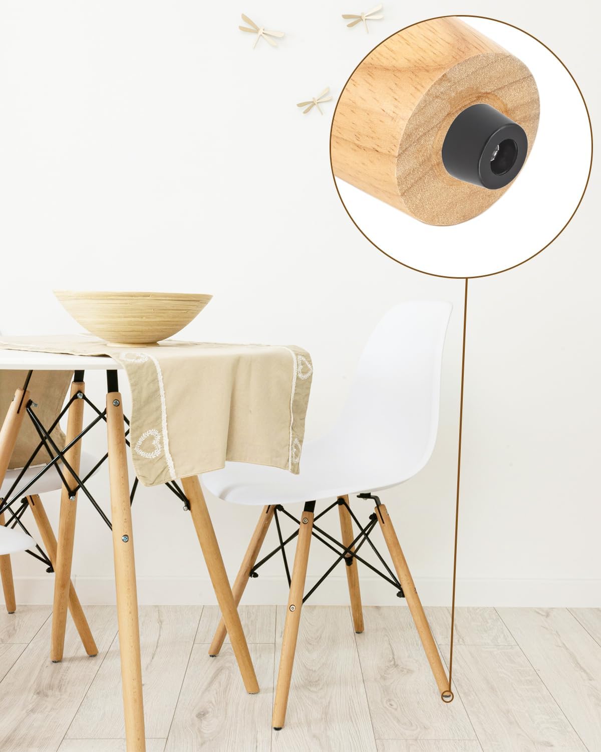 ABINLIN Rubber Feet for Cutting Board Non Slip - 200 Pcs Small Rubber Feet with 304 Stainless Steel Screws, Cutting Board Feet for Furniture, Electronics, (0.6"" W x 0.3"" H), Black