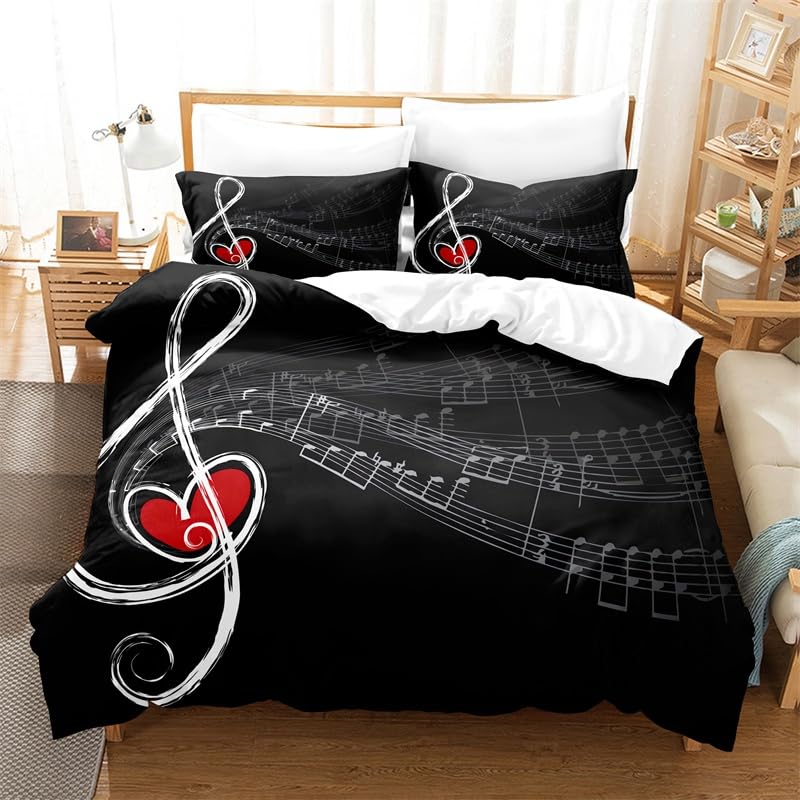 Housse de couette 260x240 noire anti-plis en microfibre douce avec taies