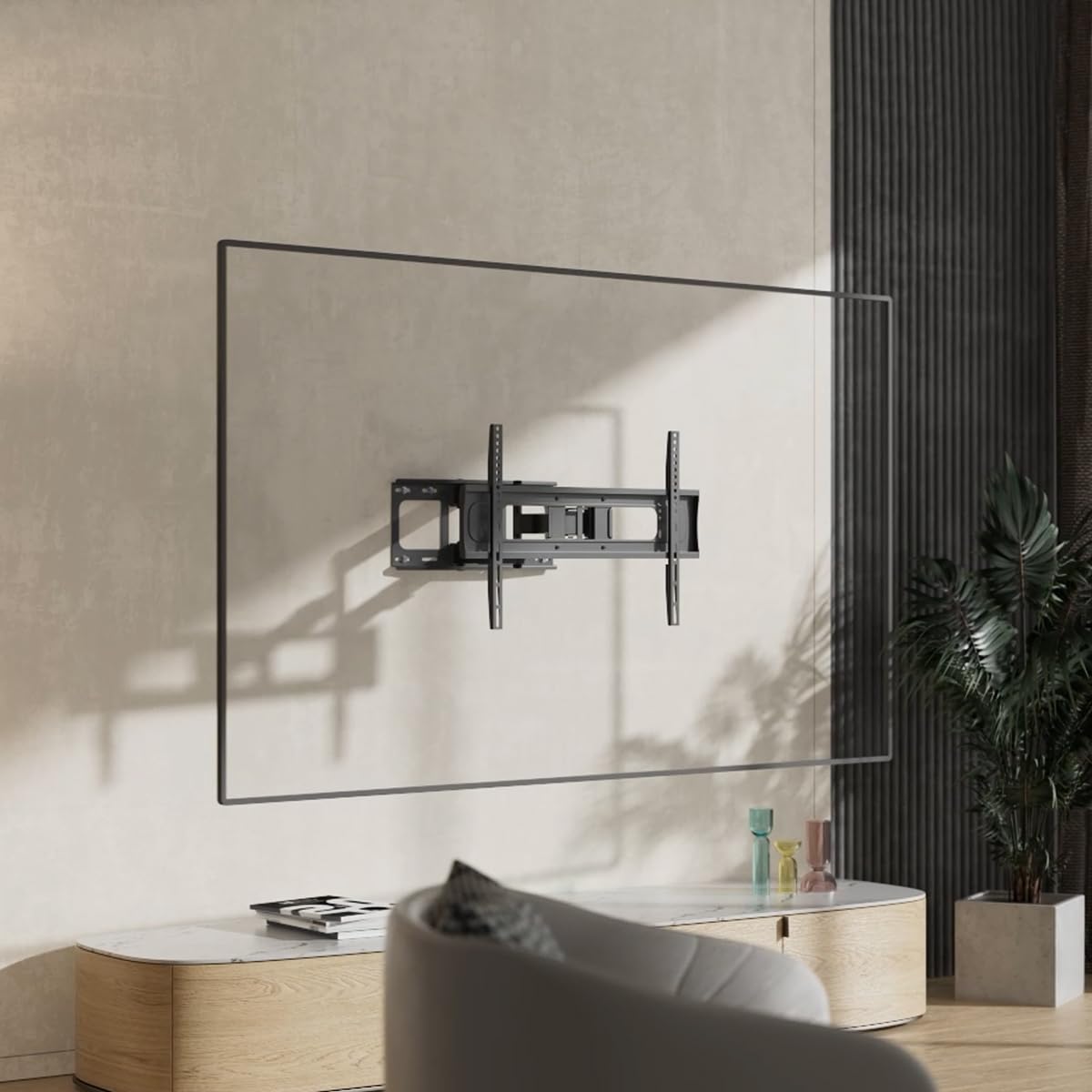 my wall Soporte de Pared para TV de hasta 86 Pulgadas, HP44L, orientable para 37-86 Pulgadas, inclinación y Giro, hasta 50 kg, gestión de Cables integrada
