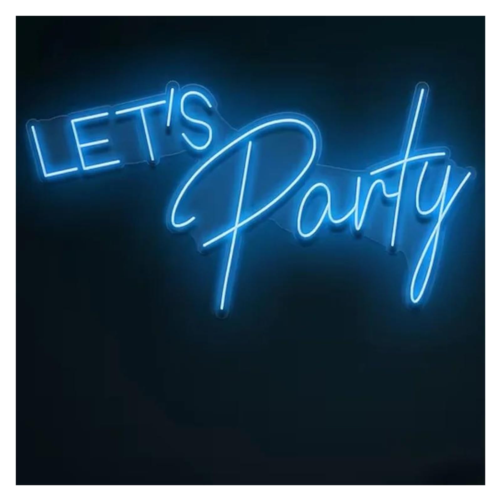 Shouxi D Sign Lamp Let's Party Neon Sign Wedding Home Room Ecoration Holiday Event Party Backdrop Wall Ecor 50Cm(D)