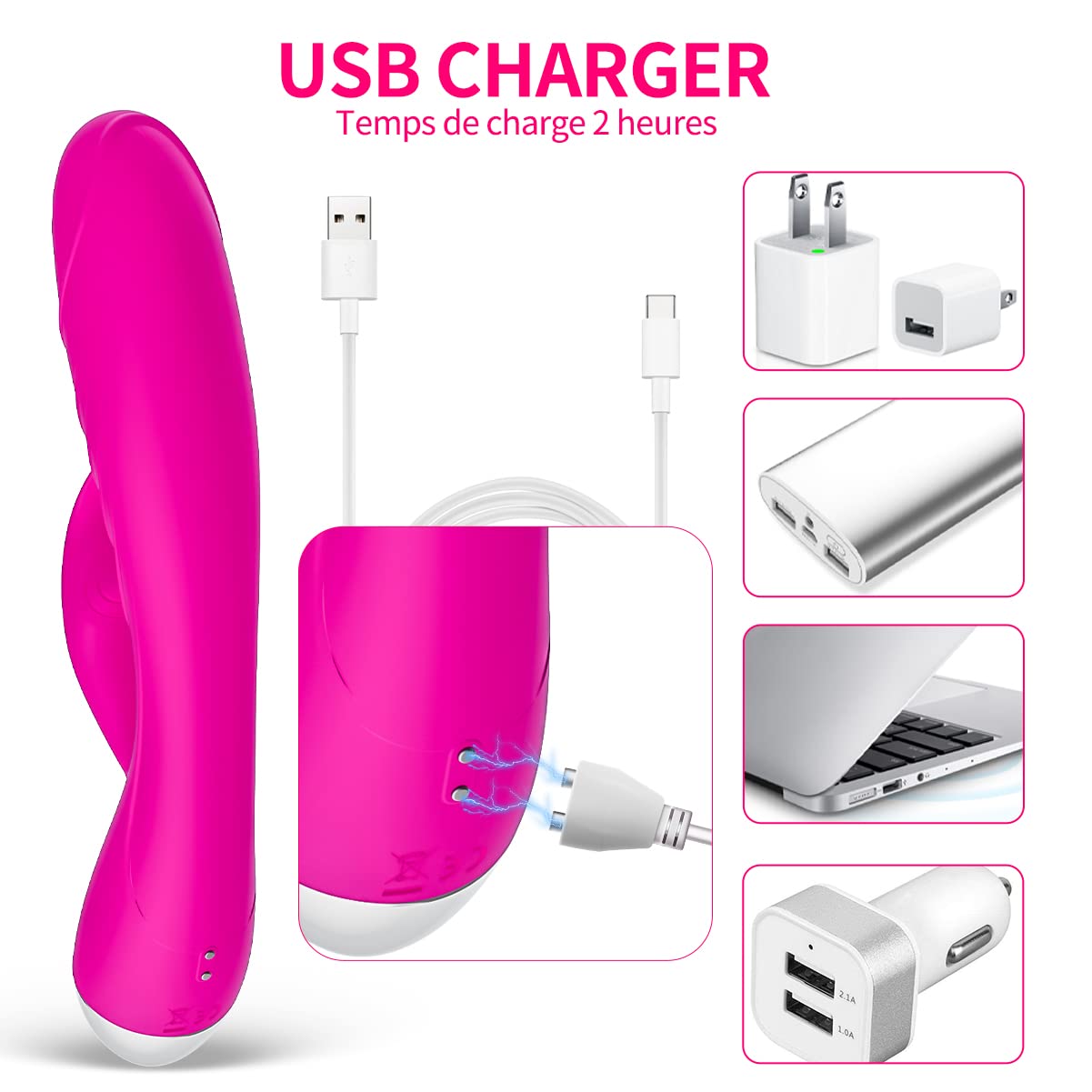 Vibrador Vibradorador Mujer Juguetes Eroticos Vibradores mujer Con 10 modos Consoladores.. para mujer con Vibración Juguetes Eróticos para Pareja Sexuales Vibradorador Clitoris Carga USB impermeable