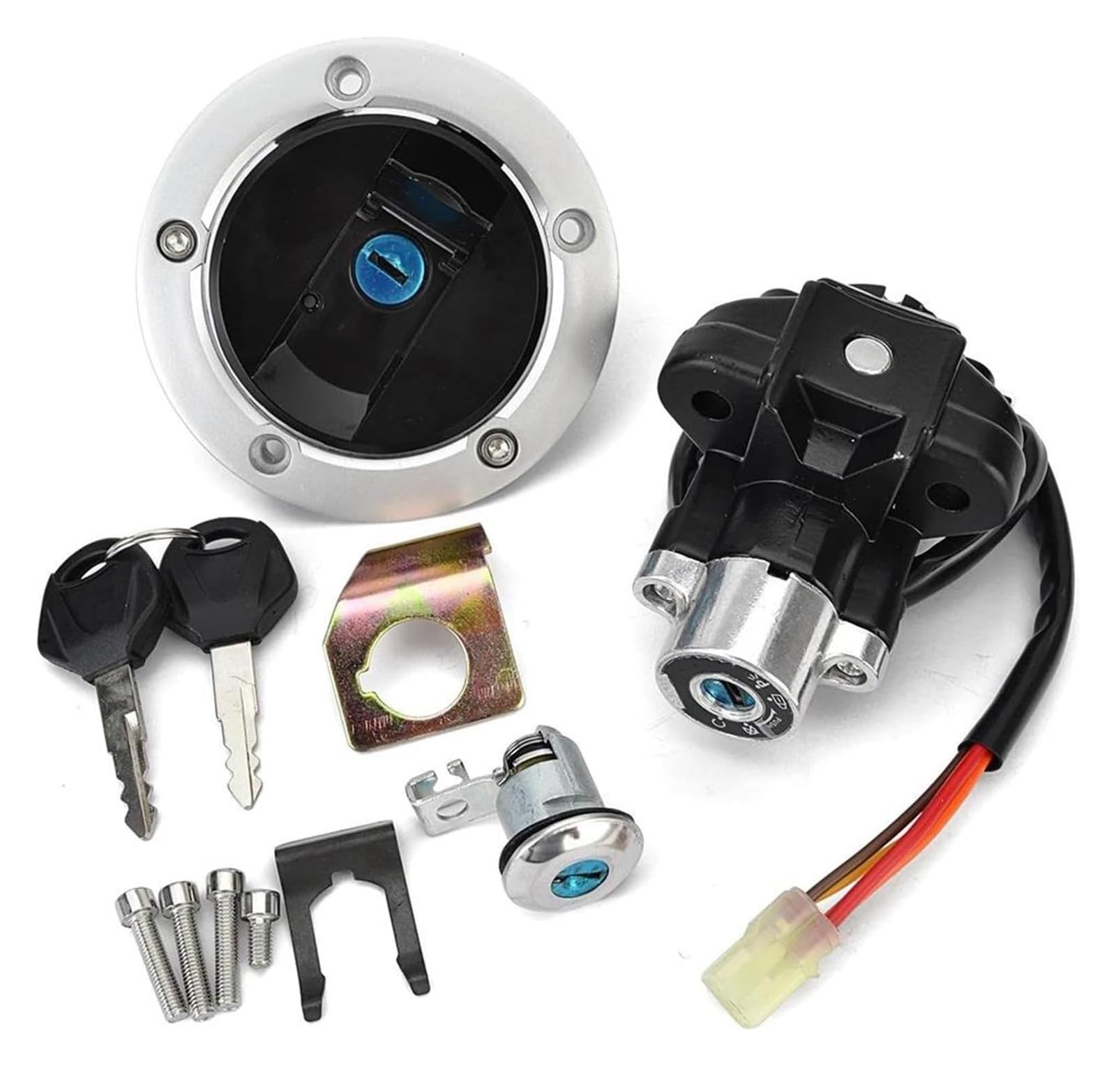 Cerradura De Encendido para Suzuki para SV1000 2003-2005 para SV1000S 2003-2007 Interruptor Arranque Llave Encendido Motocicleta Juego Tapa Tanque Combustible
