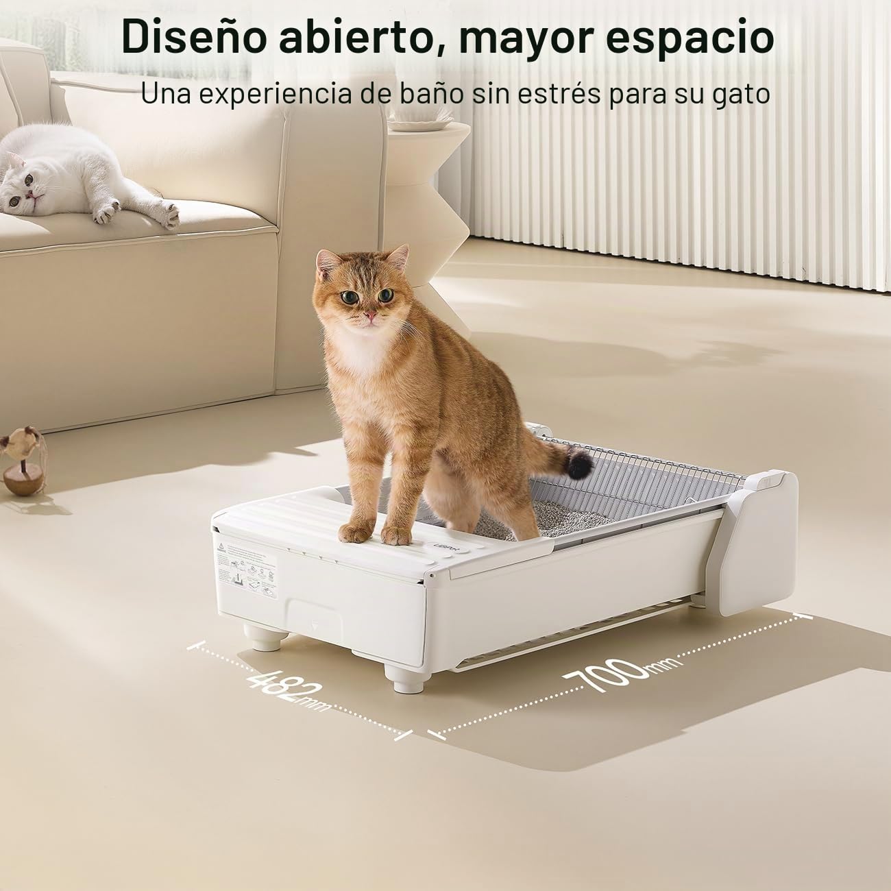 UBPET C31 Arenero Gatos Autolimpiable, Arenero Autolimpiable Abierto con Control por App, Desodorizador, Diseño de Doble Peine, Gran Capacidad, Arenero Automatico para Múltiples Gatos