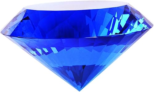 Decoración con forma de diamante de cristal azul de 2.362 in, joya de papel, idea de decoración de regalo para Navidad, Acción de Gracias y