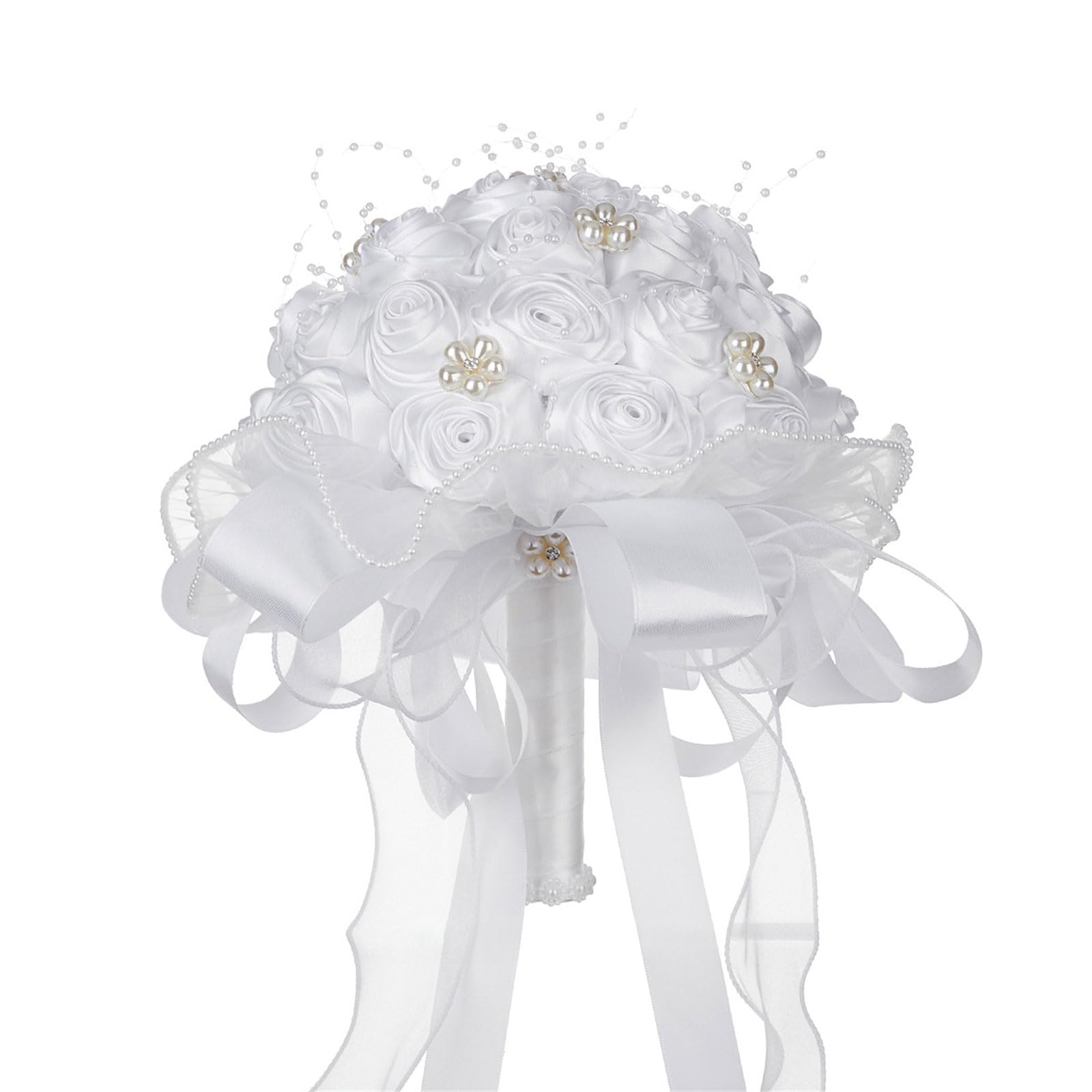 Tsophreniq Bouquets with Ribbon for Bride Bridesmaid, Artificial Flower Bridal for Wedding Ceremony Artificial