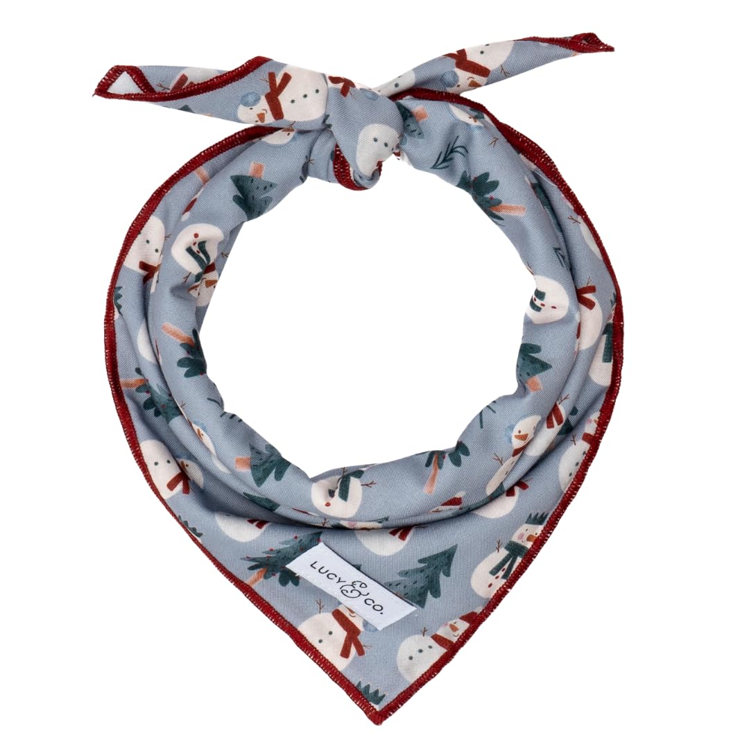 Bandana pour chien doux Lucy & Co motif bonhomme de neige style saisonnier lavable