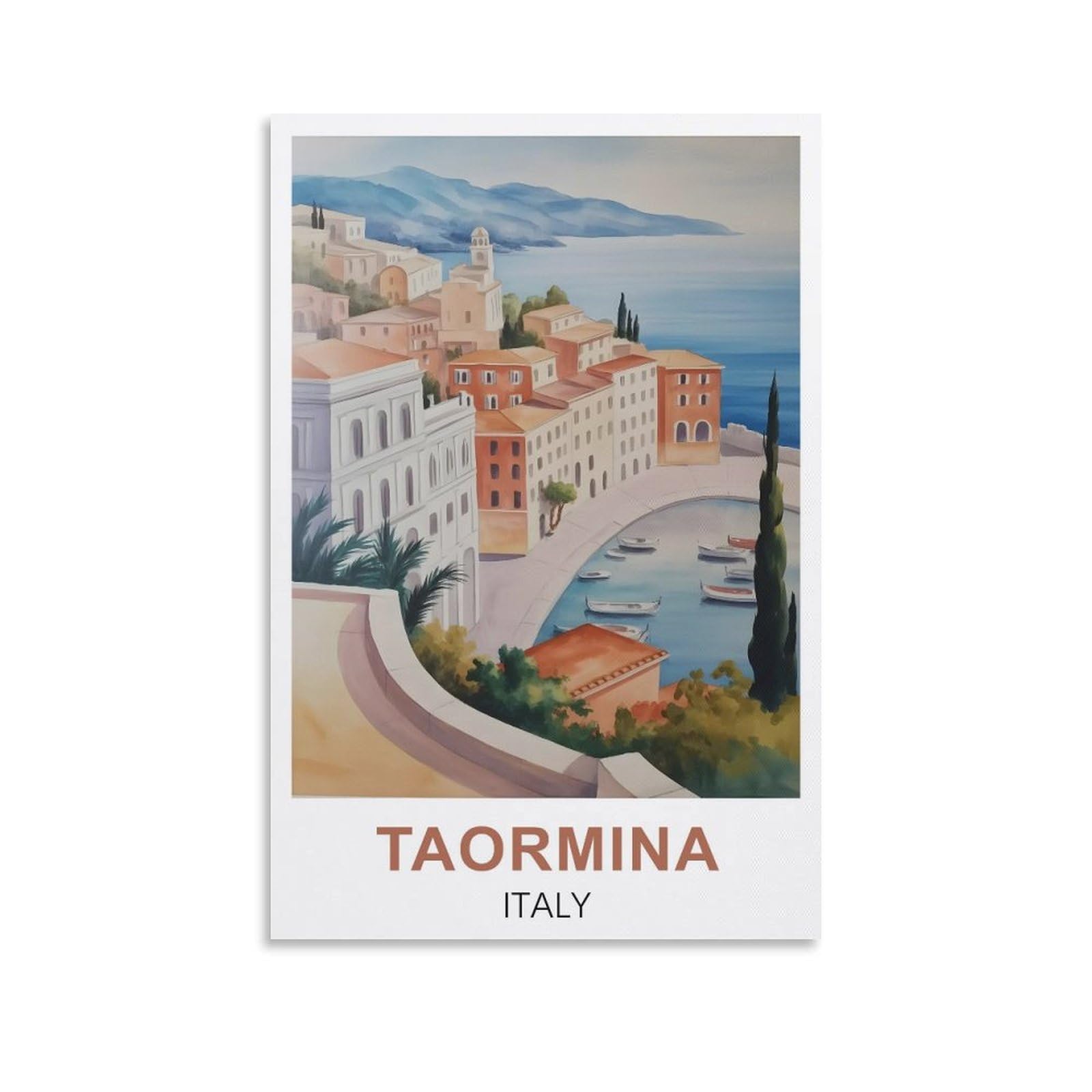 EZMLFA DIY Diamond Painting,Taormina Italy 5D Landscape Diamond Painting Kits for Adult, Gem Art Crystal Art Kits for Adults, for Home Wall 30x40cm