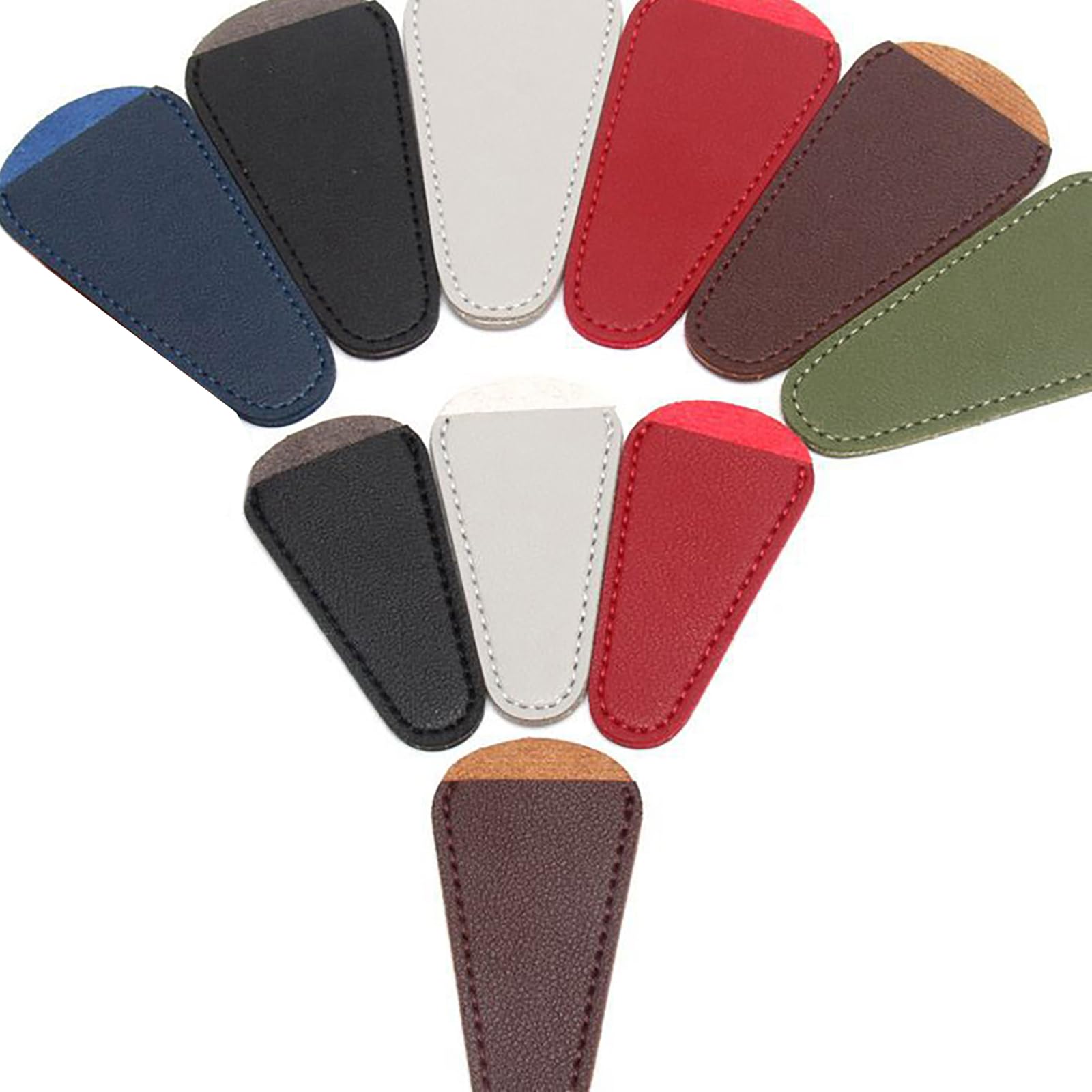 FRCOLOR Lederen beschermhoes voor draagbare wenkbrauwschaar trimmer schaarbescherming lederen hoes voor leren scharen schaarafdekking van leer PU schaarset borduurschaar lederen etui