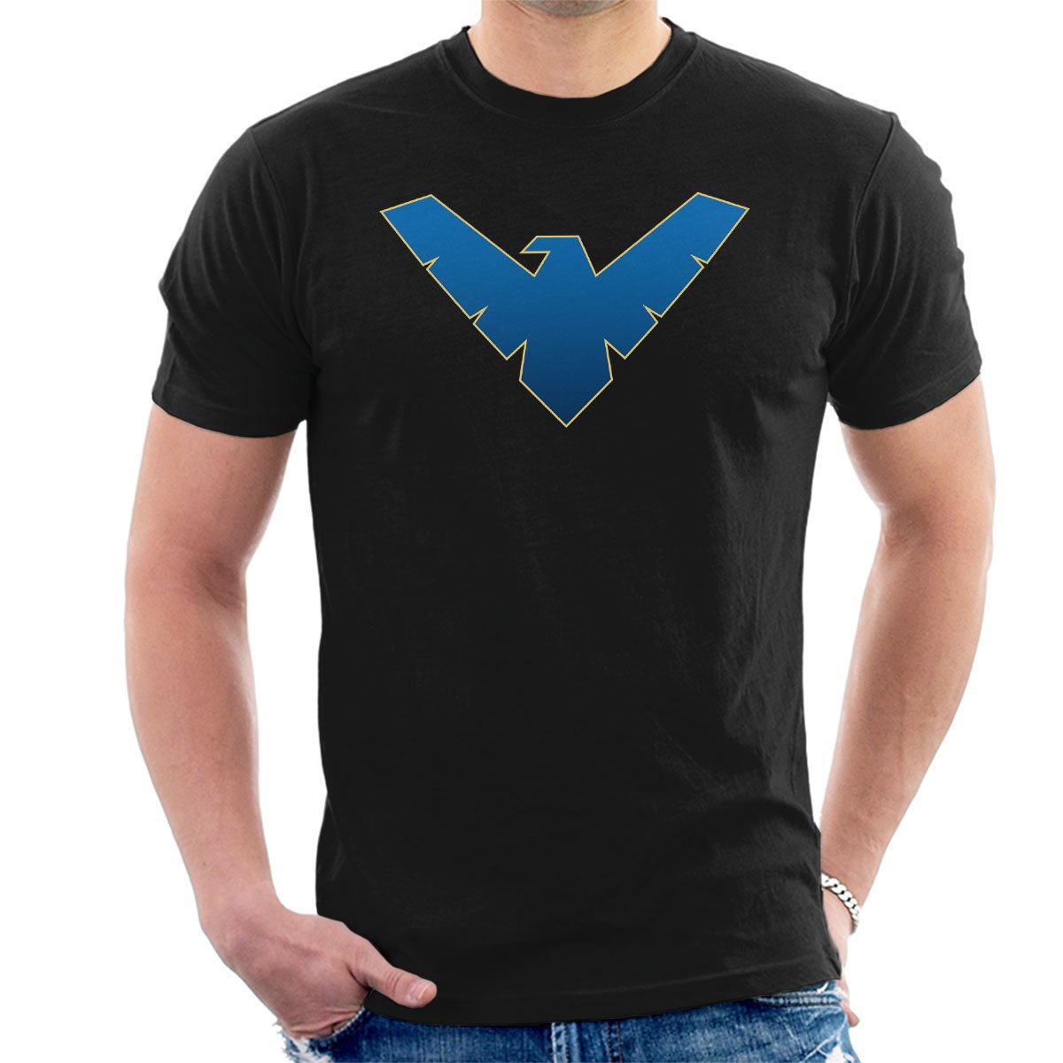Cloud City 7 Men's Black Nightwing Logo T-Shirt