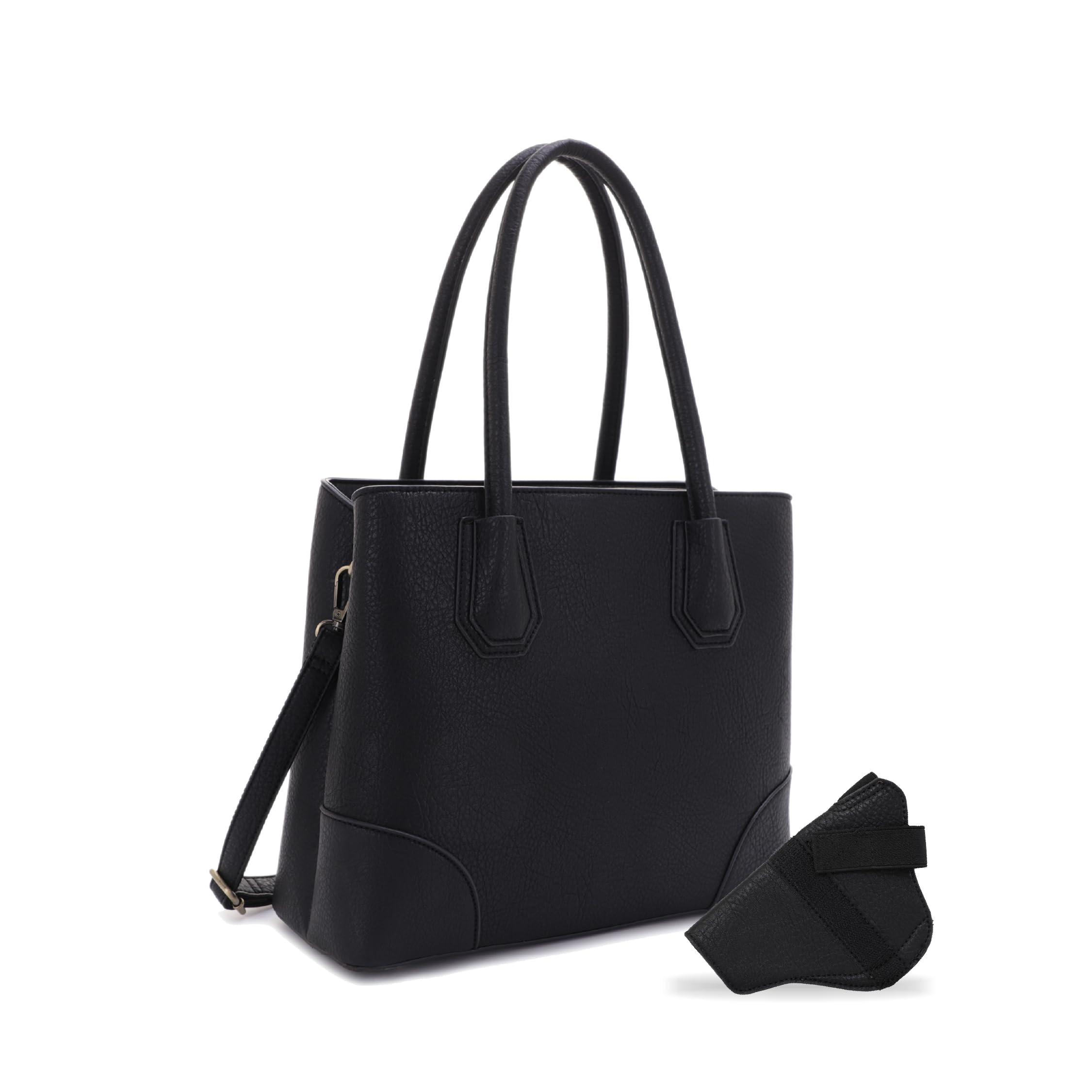 JESSIE & JAMES Concealed Carry Tote Bag Top Handle Satchel Purse_Black