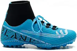 Chuteira Society Botinha Azul Blank Star Cano Alto com Solado Costurado