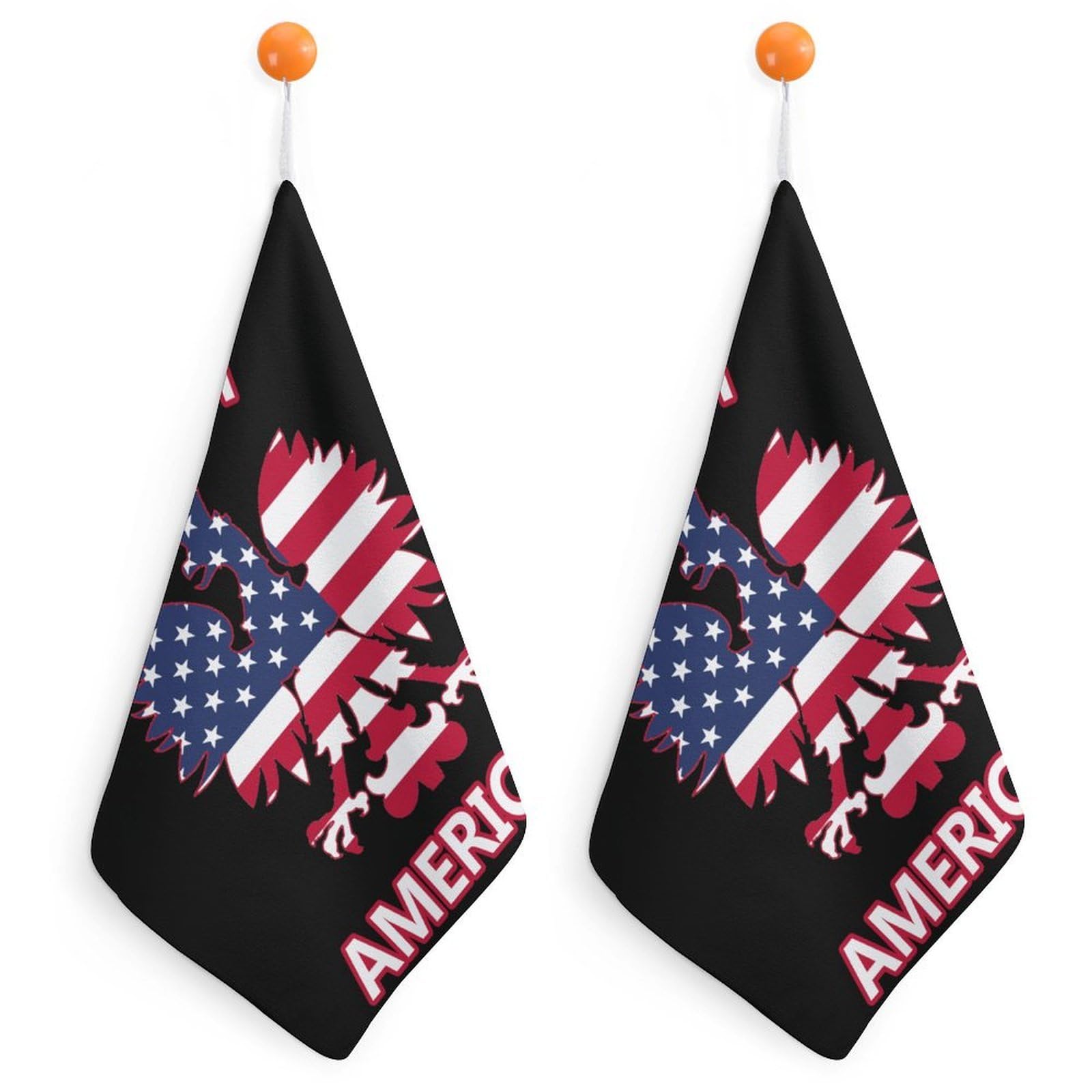 CGSBNGHA Polish Americans-Flag Ea-gles Hand Towel Hanging Face Towels Cleaning Cloths Handkerchief for Bathroom Kitchen