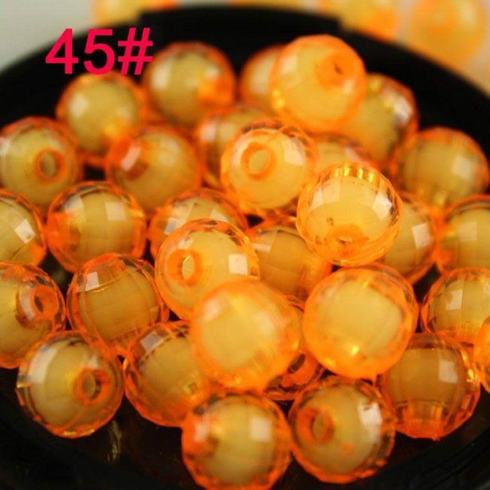 8Mm 10Mm 12Mm Color Round Ball Loose Spacer Beads Sew On Acrylic Beads Diy Beaded Braided Beads Jewelry Making Toys - (Color: Color 45 / Size: 100Pcs 10Mm)