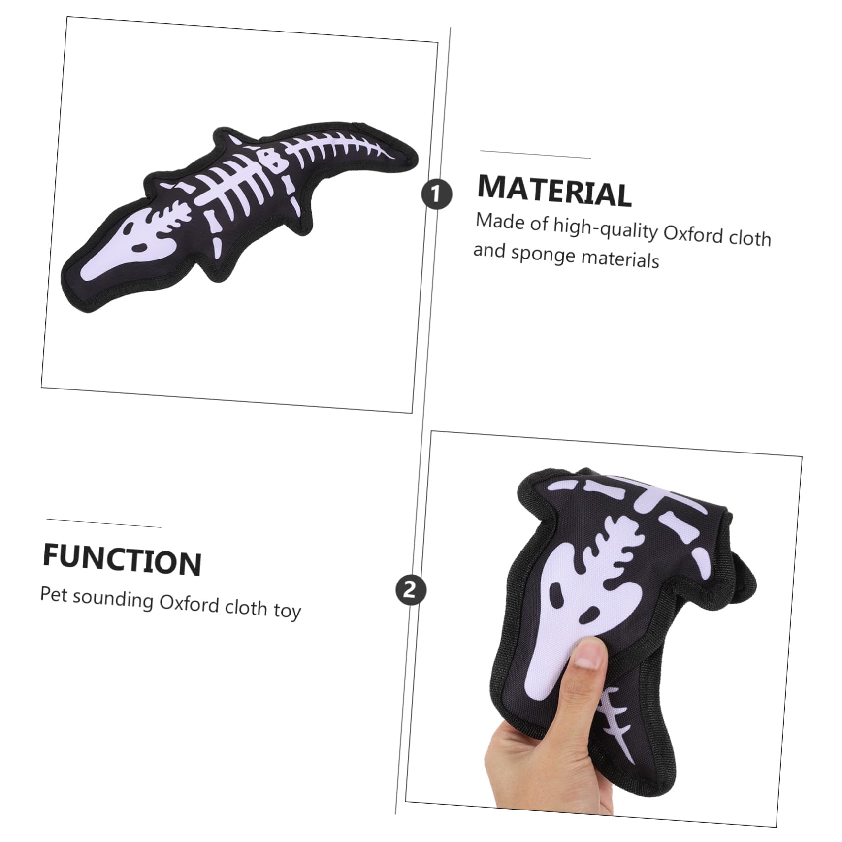 BESPORTBLE Jouet Couineur pour Chiens en Tissu Oxford Noir, Jouet Molaire Interactif pour Animaux de Compagnie, Soulagement de L'anxiété et Stimulation Vocale, pour Mâcher et Jouer