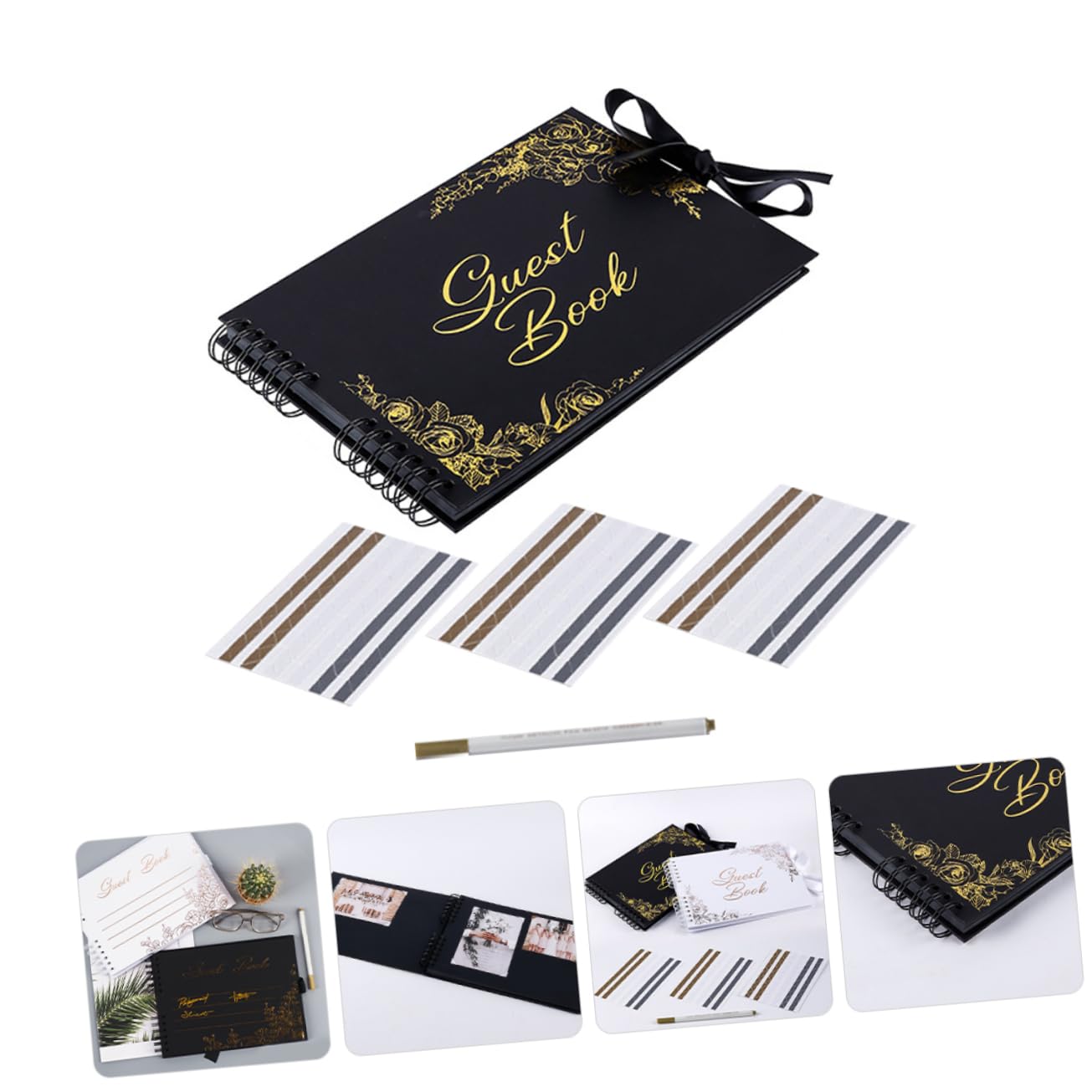 Retro Gästebuch Für Hochzeiten Hochzeits-signierbuch Mit Goldener Prägung Ringbuch-Design Für Unvergessliche Erinnerungen Und Kreative Hochzeitsfeiern