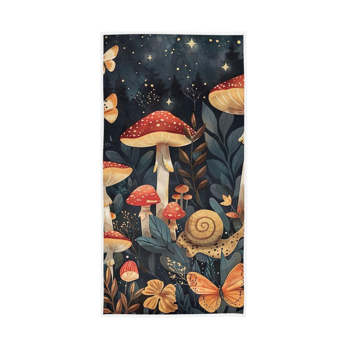 LSRCPD Mushrooms at Night Hand Towels, Shower Towels for Hand, Face, Hair, Yoga, Kitchen, Bath 15 x 30 Inches
