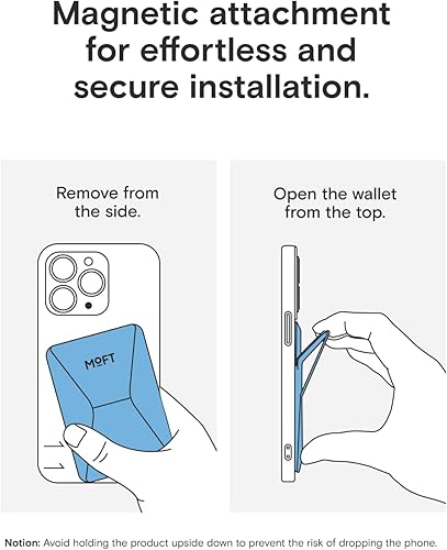 Miniatura 9 de MOFT Soporte magnético para cartera compatible con iPhone 171615141312, ajuste de ángulo y soporte de teléfono compatible con MOVAS Magsafe, jeans