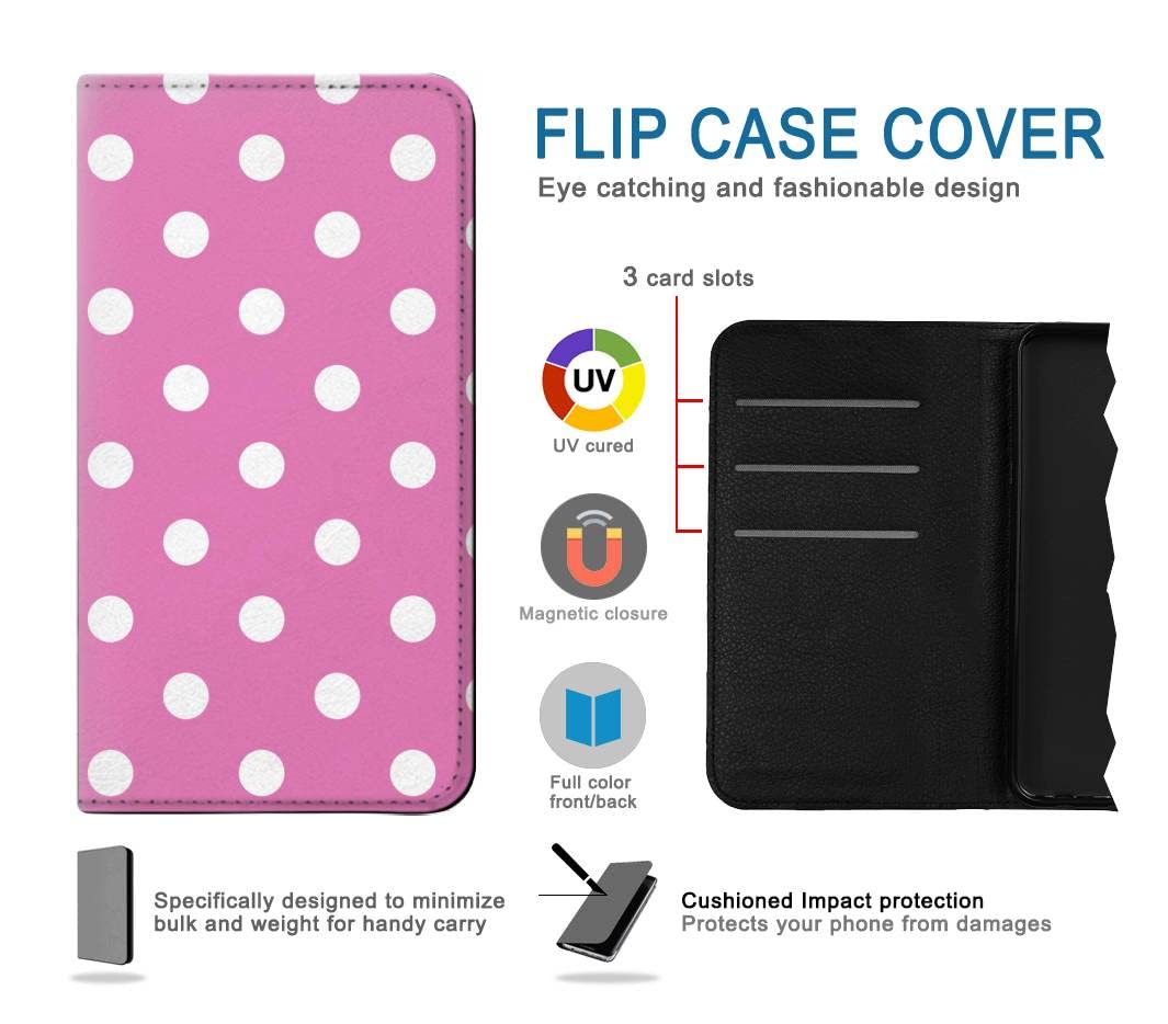 Amazon.com: RW2358 Pink Polka Dots PU Leather Flip Case Cover for