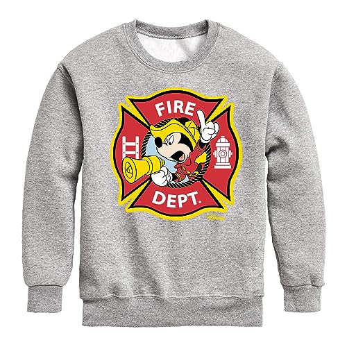 Disney - Firefighter Mickey - Fire Dept. Alarm - Toddler & Youth Crewneck Fleece Sweatshirt