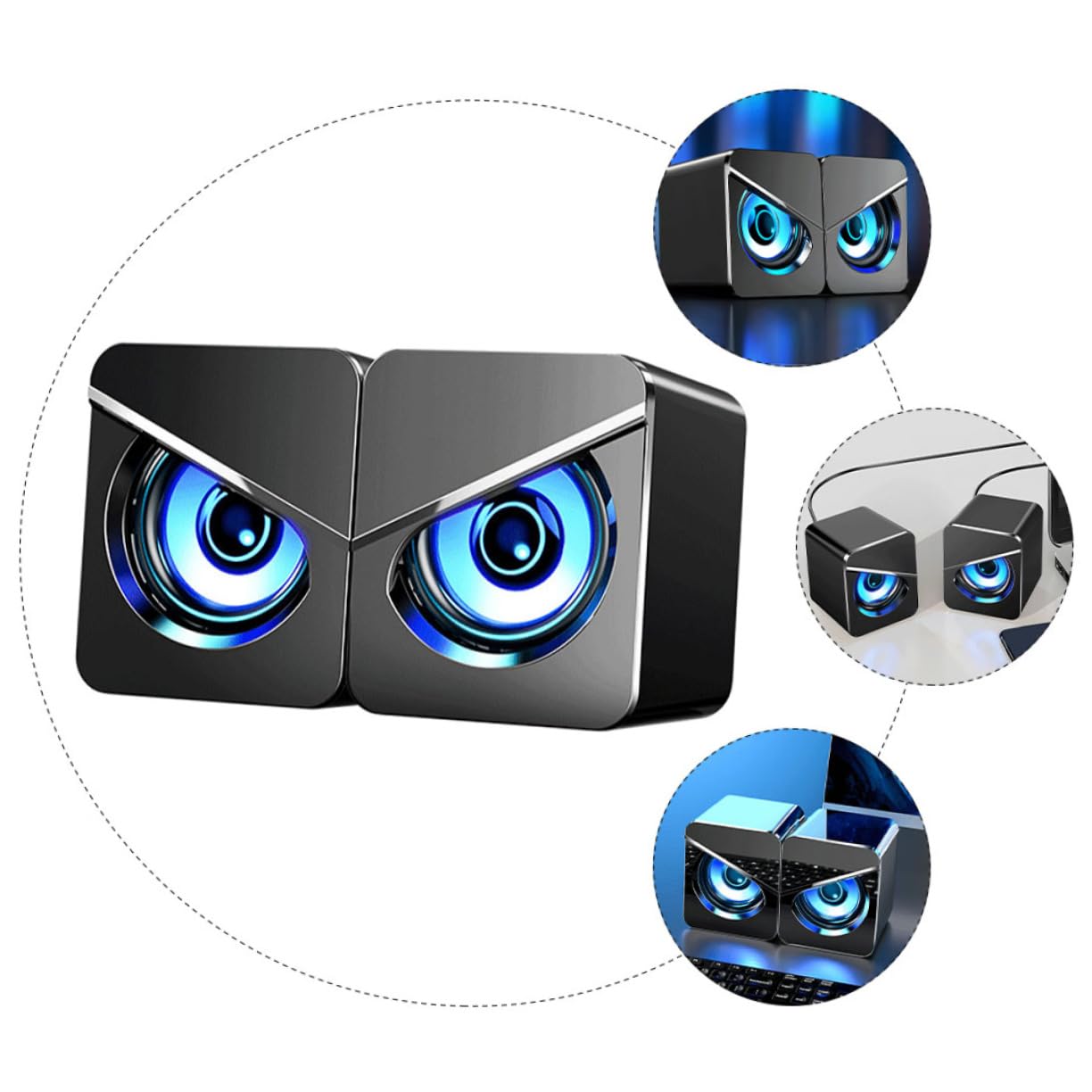 NUOBESTY Casse per Computer Desktop USB 3w Nero in ABS Stereo