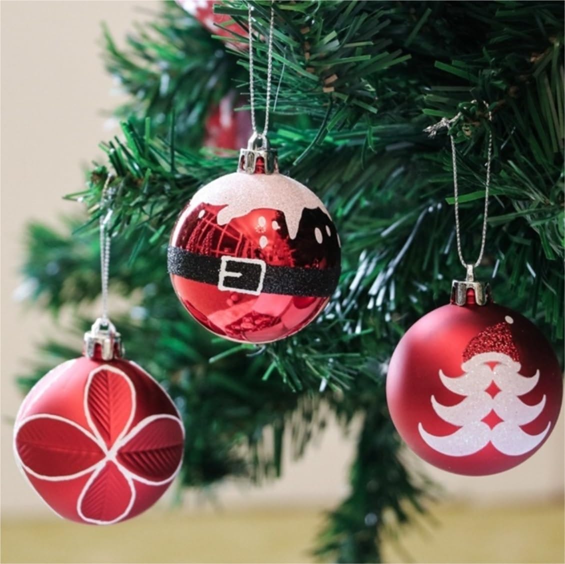 Palline di Natale, Set di 9 palline Natale, decorazioni infrangibili per l'albero, ornamenti per per albero, per feste matrimonio Palline di Natale Riutilizzabili(C)