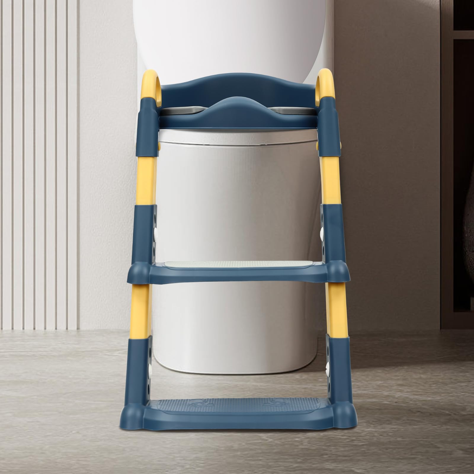 Siège de toilette pour enfant avec marche, réglable en hauteur, pliable, toilette pour enfant avec marche, pliable et confortable, siège de toilette pour bébé avec marche, pour bébés âgés de 2 à 7 ans