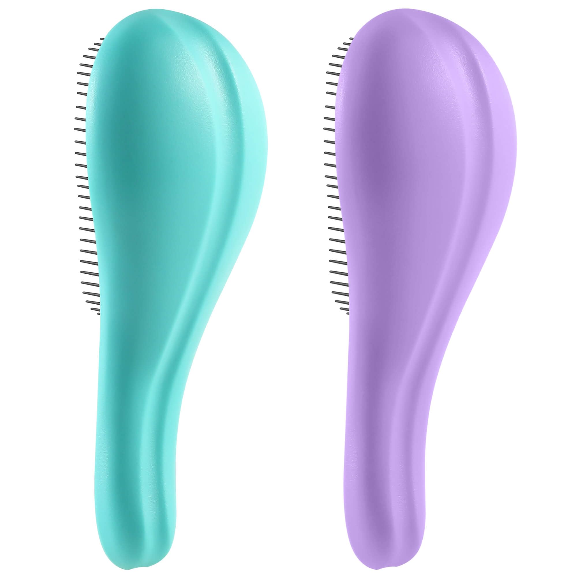 Juego de 2 cepillos para desenredar el cabello, con cerdas ultra suaves para eliminar enredos sin esfuerzo, para cabello rizado dañado seco y húmedo para hombres, mujeres, niñas, niños, morado