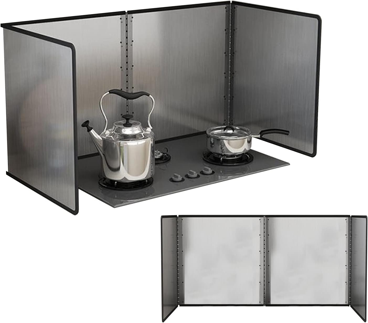 Anti Splatter Shield Guard Oil Barrier Stainless Steel Oil Splatter Guard,Oil Splatter Screen Board,Anti Splatter Shield,Frying Pan Splatter Guard,Folding Splash Shield Panel,For Stove,Gas Range,Fryi