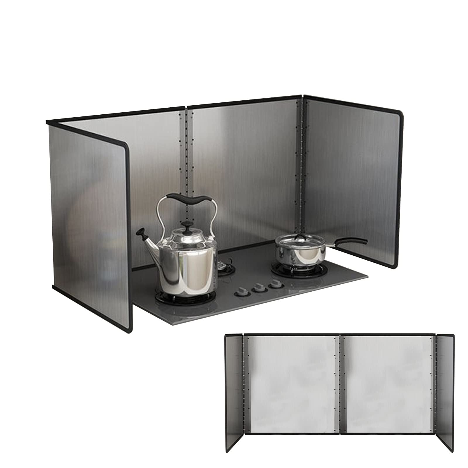 Anti Splatter Shield Guard Oil Barrier Stainless Steel Oil Splatter Guard,Oil Splatter Screen Board,Anti Splatter Shield,Frying Pan Splatter Guard,Folding Splash Shield Panel,For Stove,Gas Range,Fryi