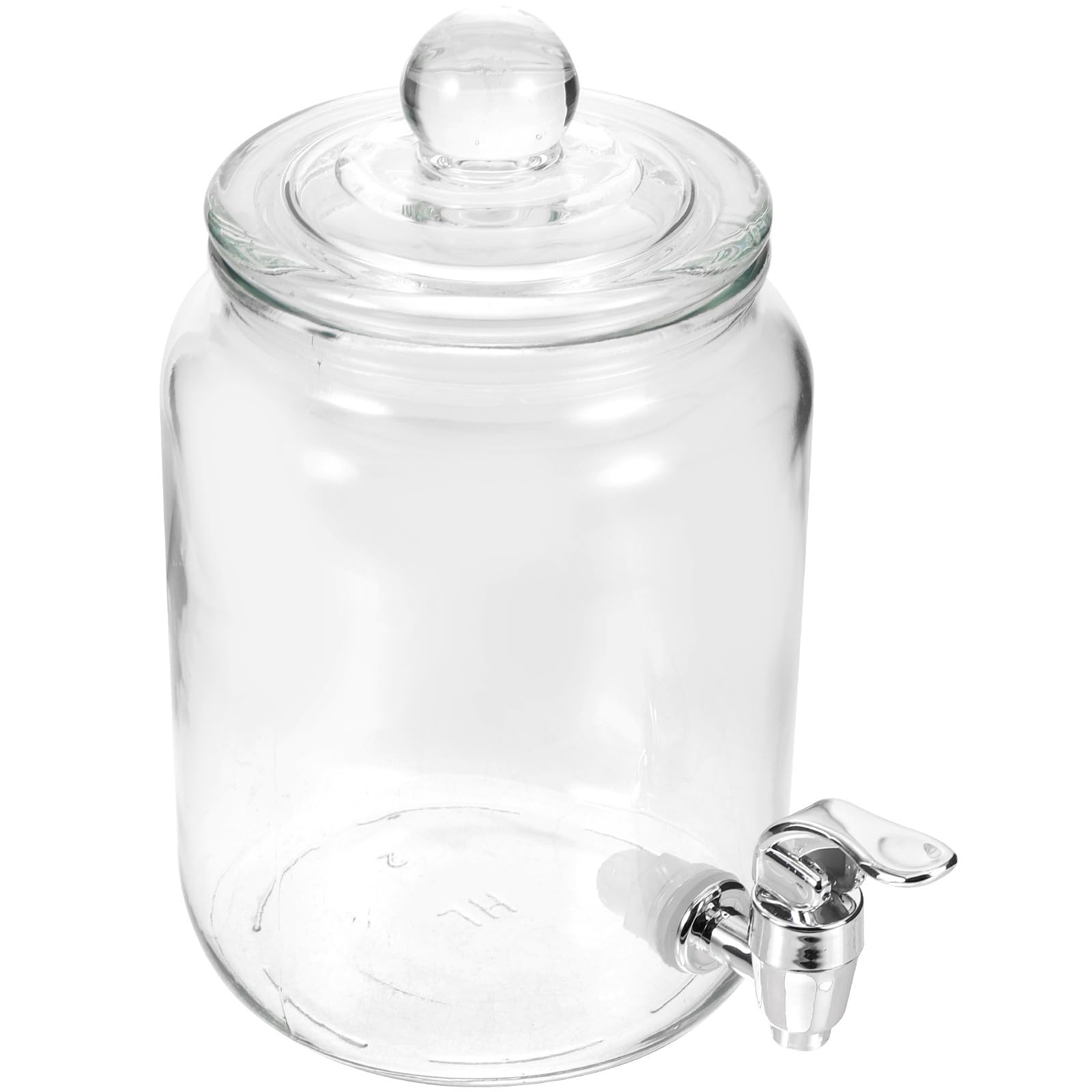 Verschlossener Getränkebehälter aus Glas mit Zapfhahn und Transparentem Design zum Aufbewahren von Saft und Wein für Zuhause und Partys
