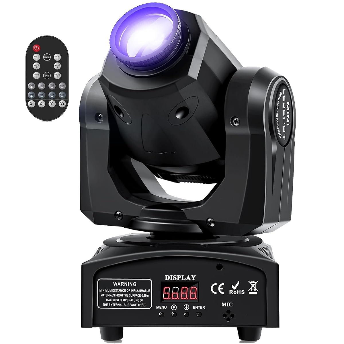 U`King 50W LED Moving Head Light with Remote 8 GOBO 8 Pattern Spotlight by DMX