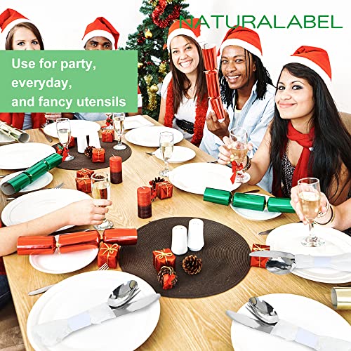 Image of NATURALABEL Self-Adhesive Napkin Bands for Wrapping Silverware - Pack of 2,000, for Family Reunion, Birthday Party, Wedding, Celebration (White)