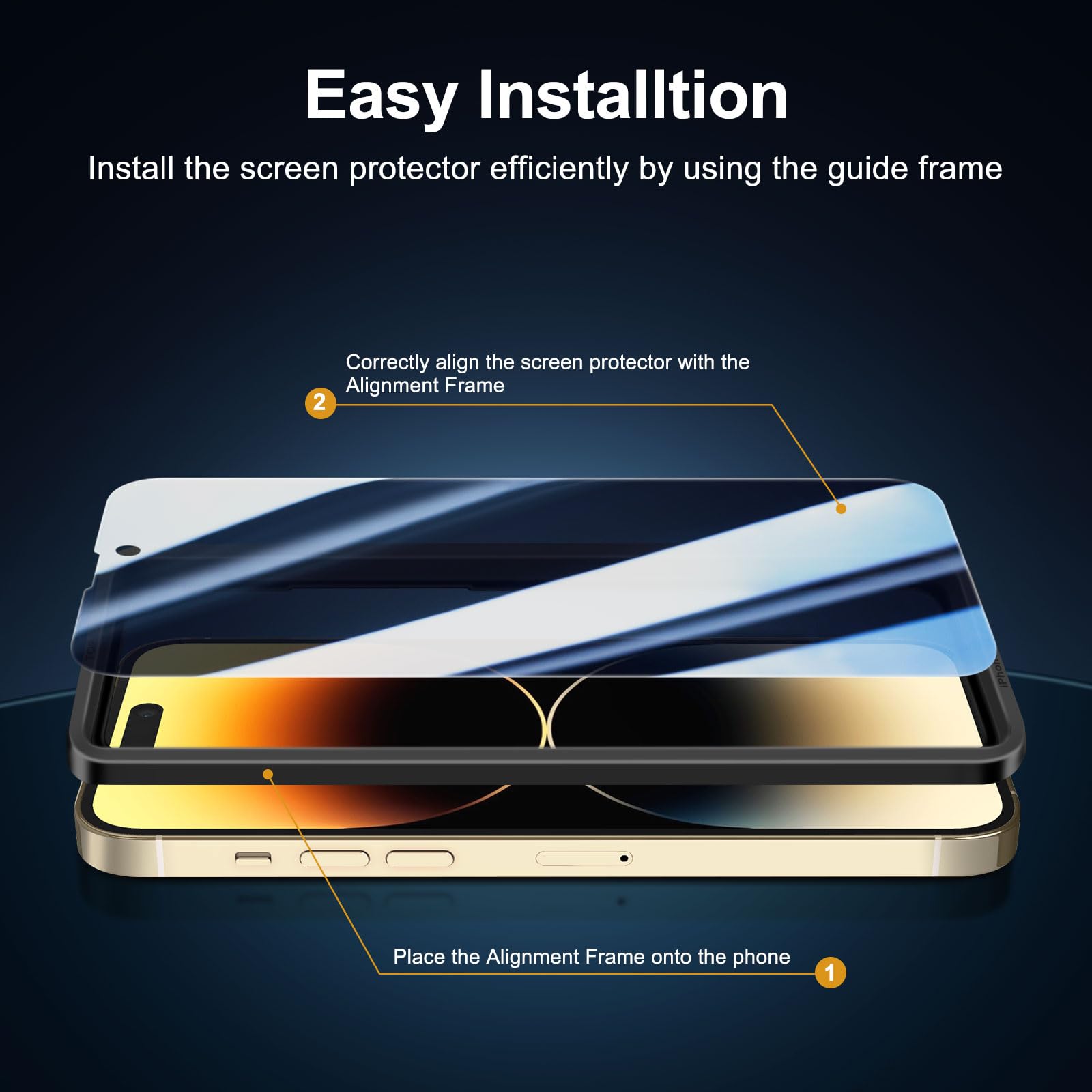 NEW'C 3 Pezzi, Pellicola Protettiva Privacy per iPhone 14 Pro Max (6,7 Pollici) vetro Temperato Anti-Spionaggio, Angolo di Privacy 28 Gradi Migliorato - Strumento di facile installazione incluso