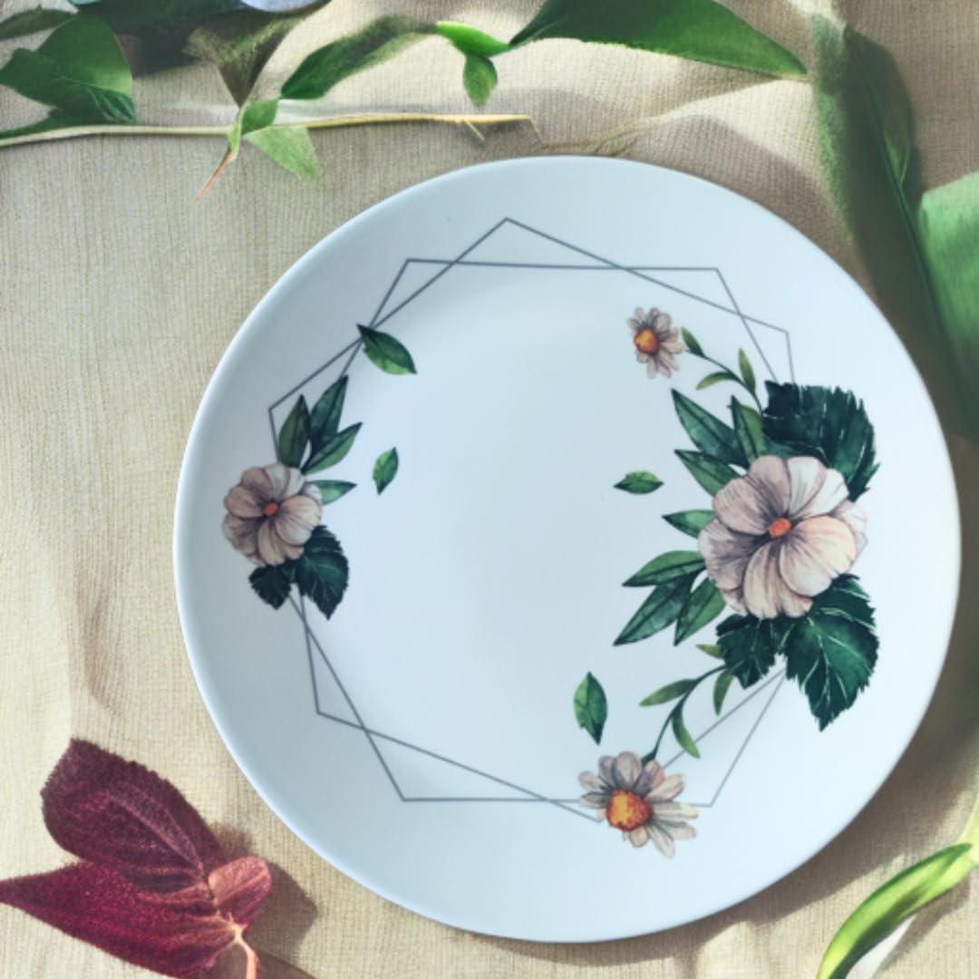 Blu Blithe Melamine Plate Urmi, 6 Piece Melamine Plate Set for Kitchen and Dining | 215 - Blissful Green | Dinner Plate | Salad Plate