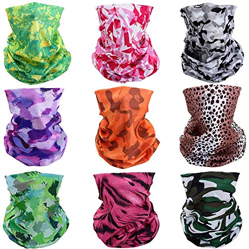 Windproof Seamless Skull Face Mask Bandana for Riding Cycling Motorcycle Multifunctional Headwear-Camouflage Color