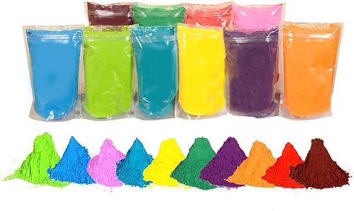Color Marathon - Paquete de 10 unidades de 2.47 oz x 10 colores – Polvo de color Holi de calidad premium para correr de color, guerra de color,
