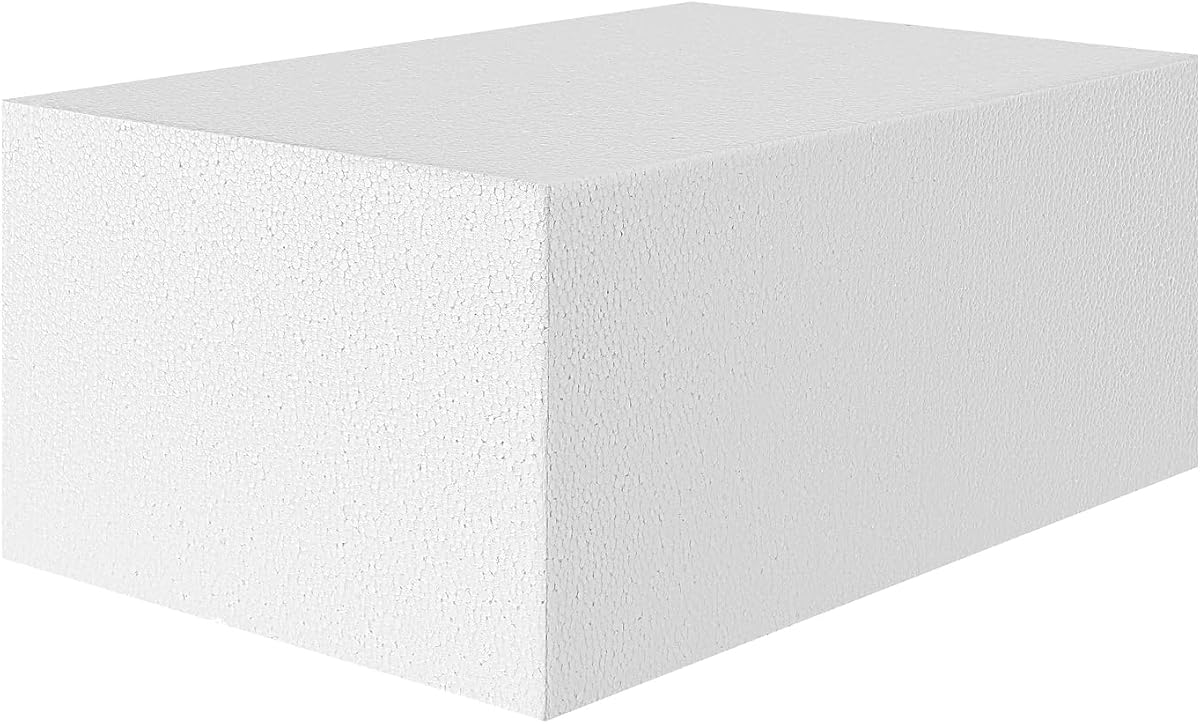 AMZQNART 17x11X7in Craft Foam Blocks White for DIY Crafting and Modeling | Polystyrene Foam Blocks, Art Sculpting, Flower Arrangements, Sculpture, Modeling, School and Home DIY