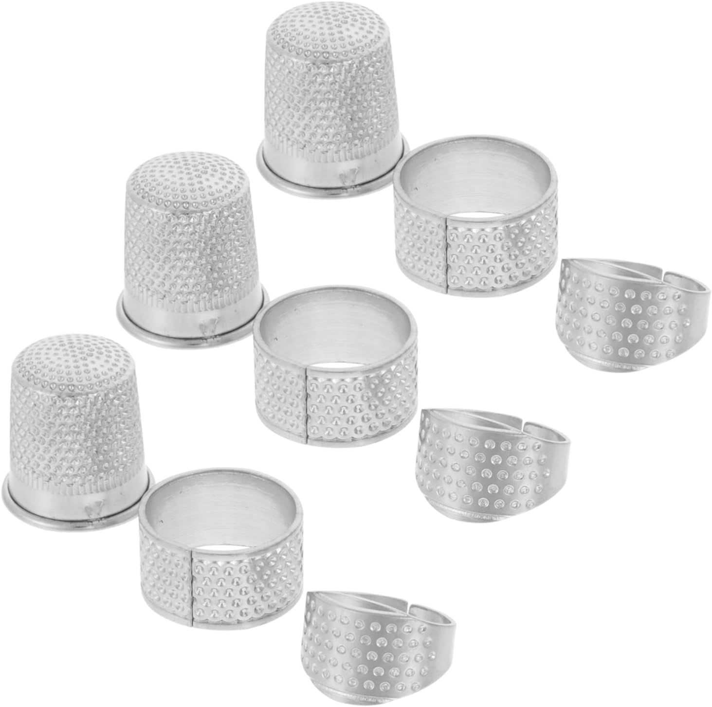 Anneome 15pcs Durable Iron Sewing Thimbles Adjustable Finger Protectors for DIY Needlework Home Sewing Supplies for Beginners and Craftsmen