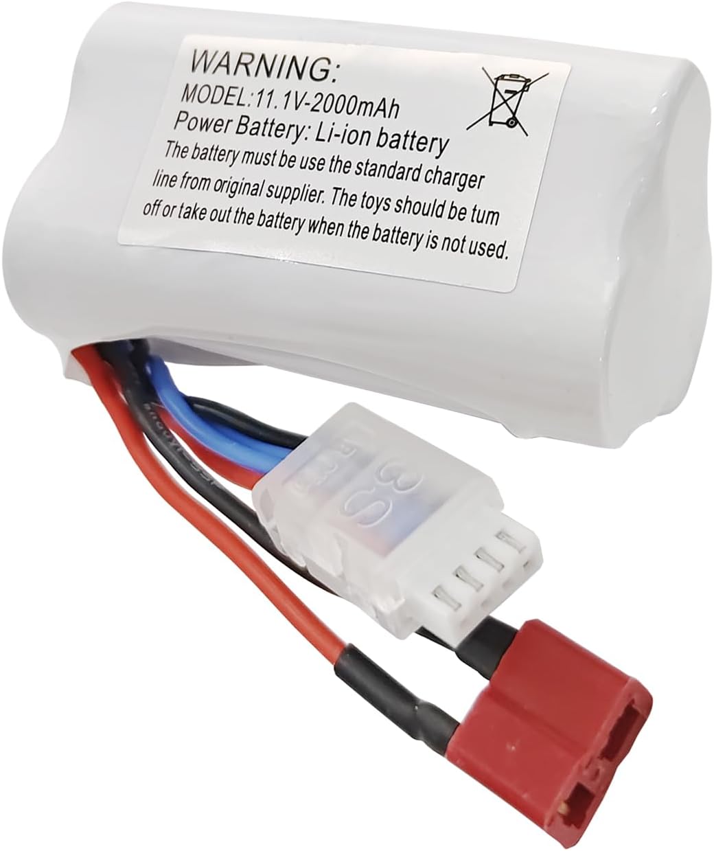 Fytoo 1PCS 11.1V 2000mAh T Plug Lithium Battery for R608 2104 210E 200E Brushless High Speed Water Cooling RC Speedboat Electric RC Boat Model Tumbler Toy Boat Battery