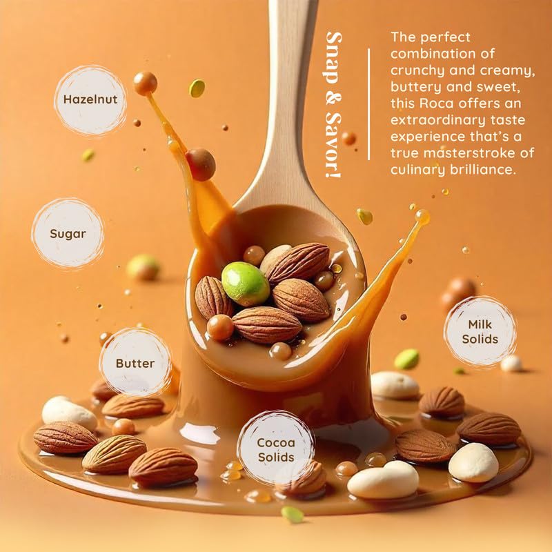 Image of Cacao Springs Premium Hazelnut Roca Chocolates for Healthier Snacking, Premium Choco & Nut Delicacy Treats, Premium Gift Hamper for Christmas Gifts, 15 Pieces in Each Box, 1 Box, 180gm