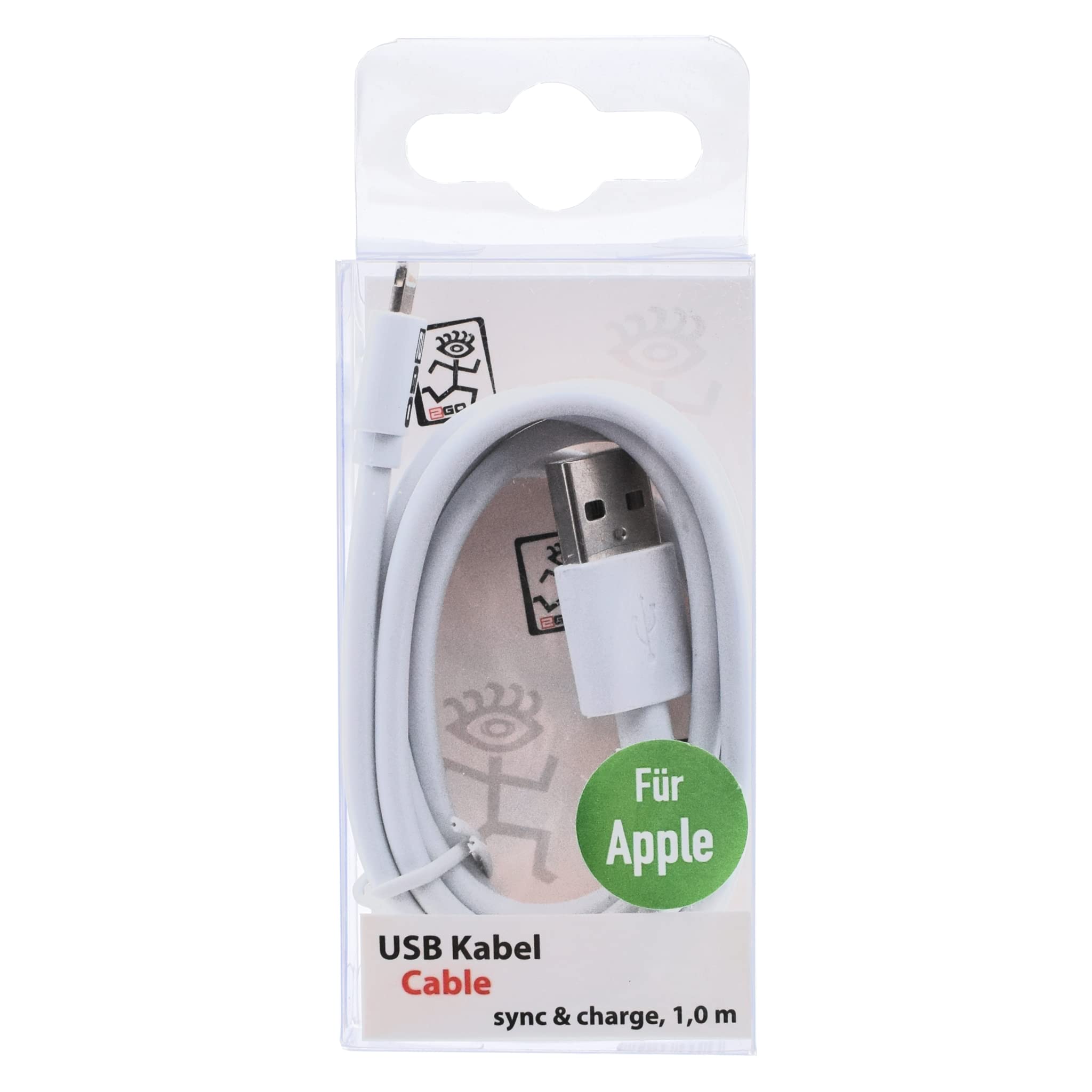 2GO Charging/Data Cable USB to Apple Lightning White 100 cm