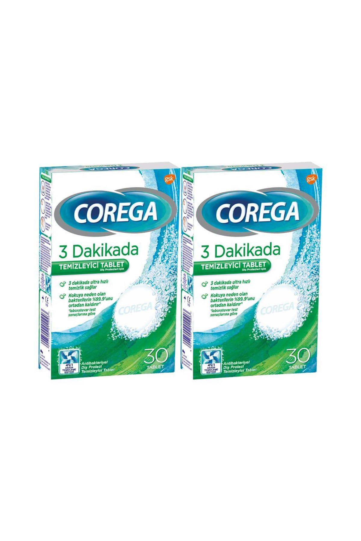 Corega Cleanser Bio Protez Temizleme Tableti 30'lu X 2 Adet