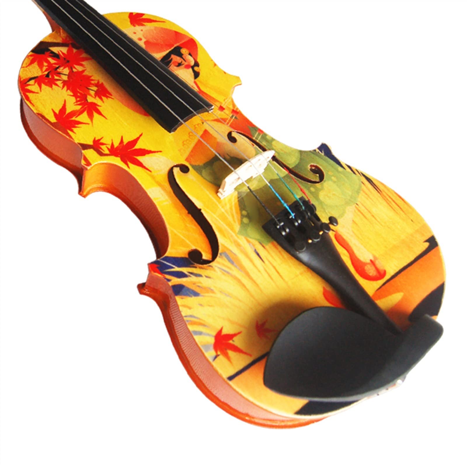 Set di Strumenti Musicali per Violino Acustico 4/4 in Legno Massiccio Fatto A Mano per Studenti Colorati Violini per Studenti