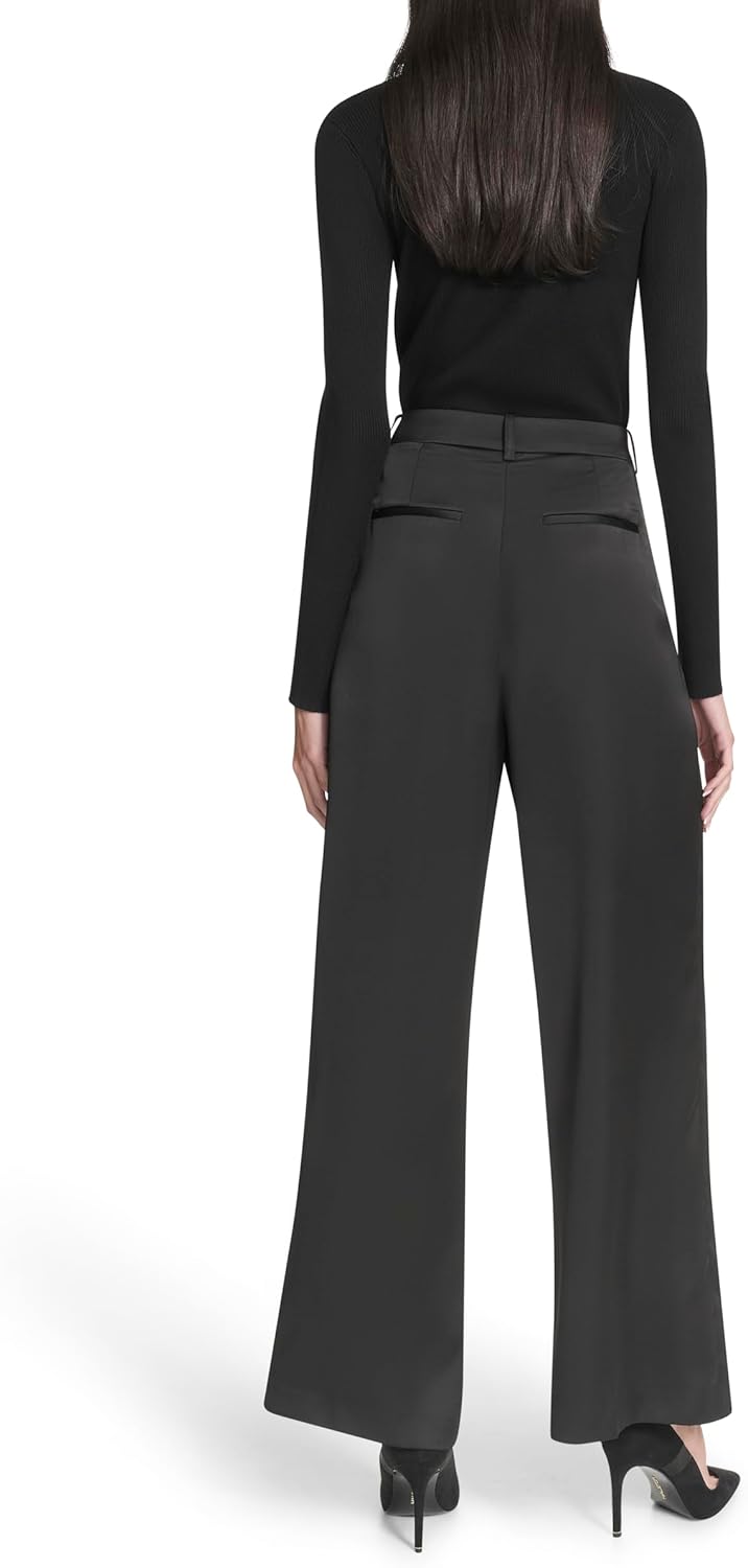 Halston Womens Constructed Satin Dress Pant - Image 4