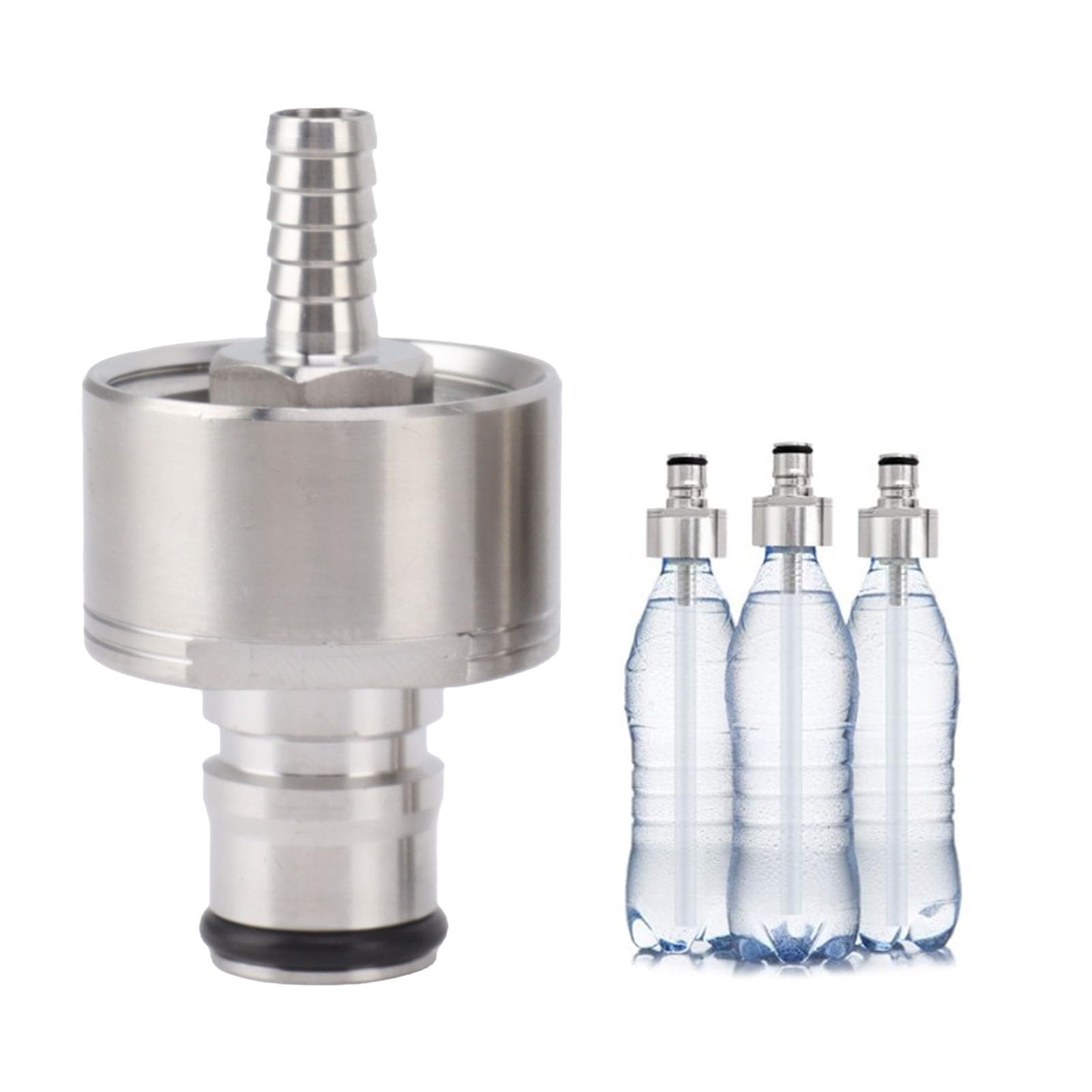 2 Uds Tapa de Carbonatación de Acero Inoxidable Tapa de Acoplamiento de CO2 para Llenado de Botellas de PET de Carbonatación Forzada para Bloqueo de Bola de Cerveza de Soda