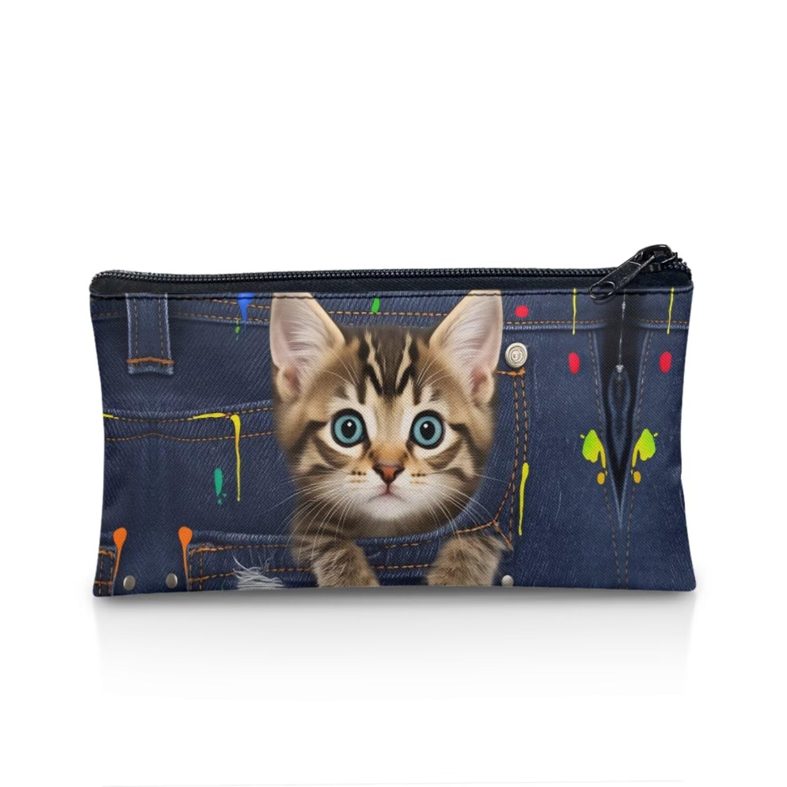 Wnbucioht Pocket Cat Pencil Case for Kids Children School Cute Pen Bags โ image 1